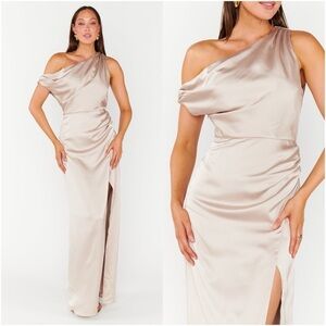 SHOW ME YOUR MUMU Jodie Dress In Show Me The Ring Luxe Satin